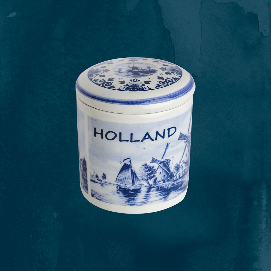 Original Stroopwafels 'Pottery Jar Delft Blue: Holland' - 1 pot with 10 pc